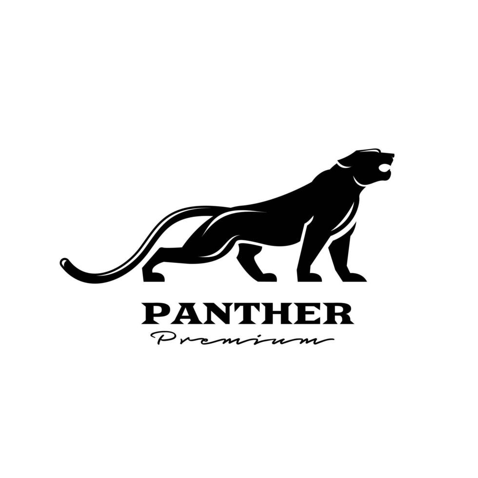 diseño de ilustración de logotipo de vector de pantera negra premium