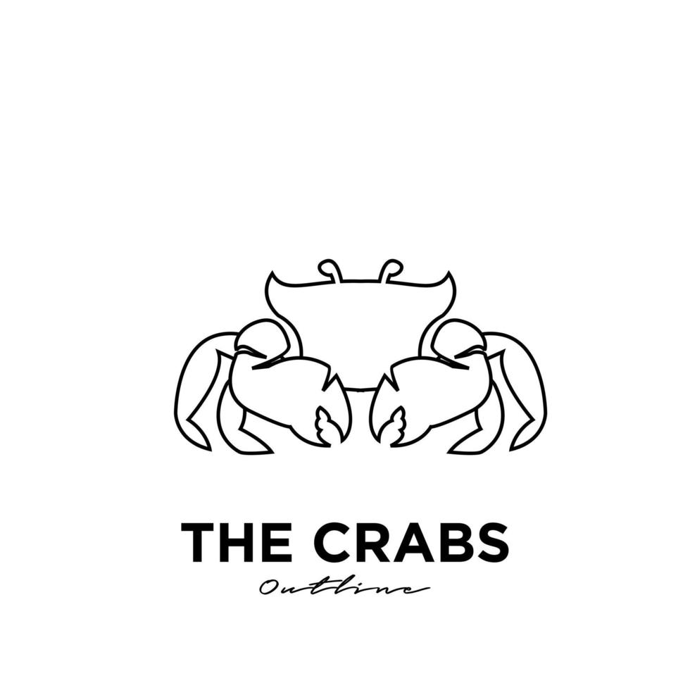 premium black line Crab Logo Design Vector Template Modern Design Vector Illustration