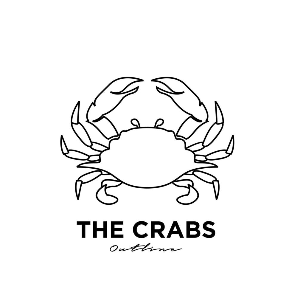 premium black line Crab Logo Design Vector Template Modern Design Vector Illustration