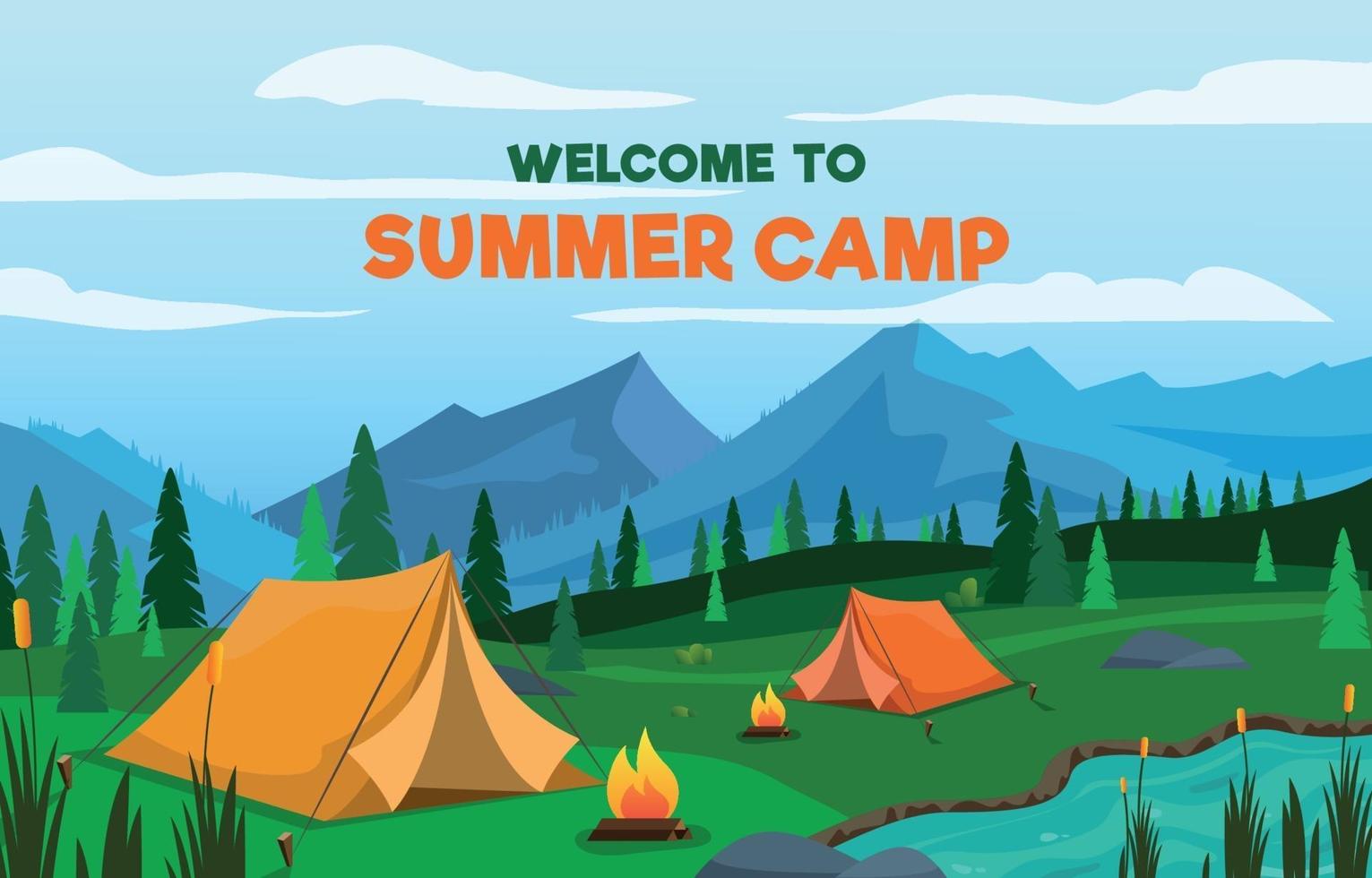 fondo de campamento de verano vector