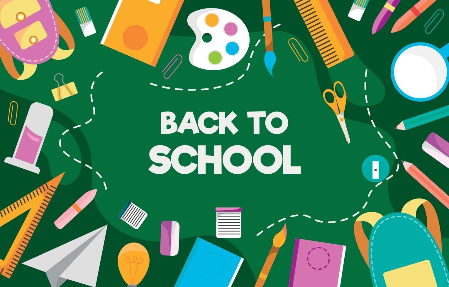 School Stationary Background in Flat Design vector