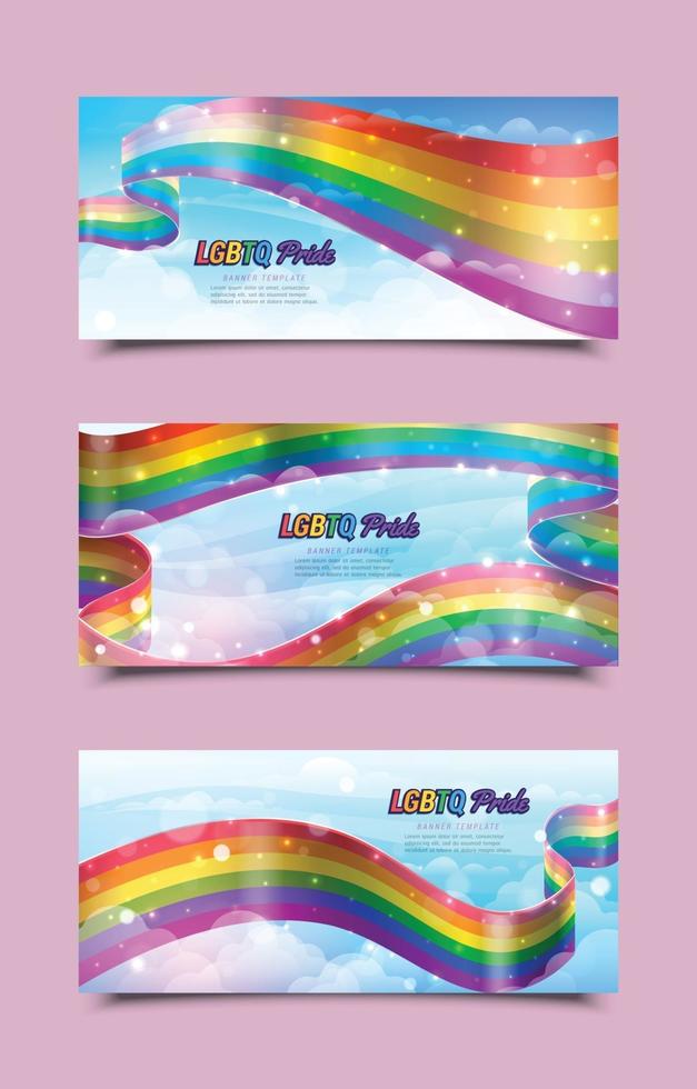 LGBTQ Pride Banner Templates vector