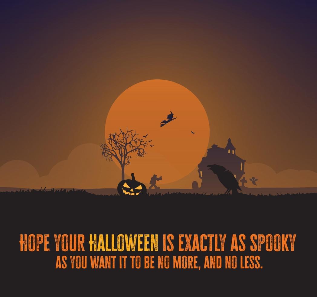 Halloween Greeting Illustration Card Tshirt Vector Design