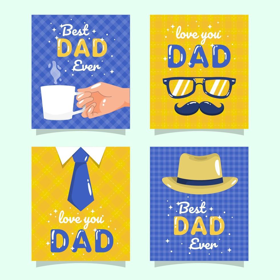 Father's Day Greeting Card Collection vector