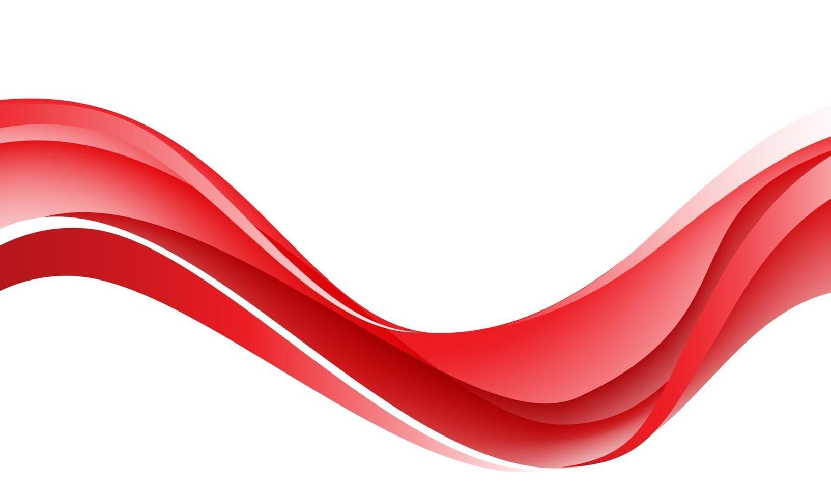 Curva de onda roja abstracta en diseño blanco ilustración de vector de fondo futurista de lujo moderno