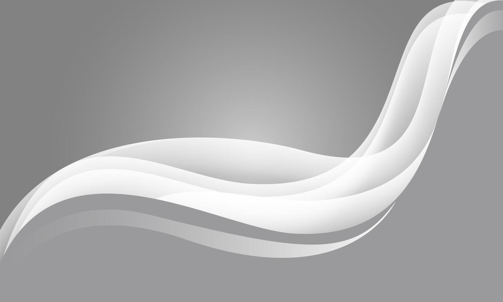 Abstract white wave curve on grey design modern luxury futuristic background vector illustration