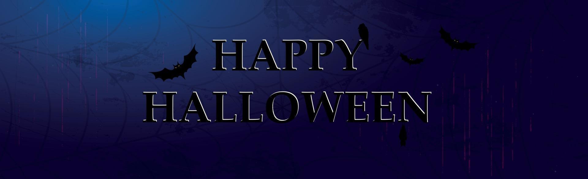 Scary gloomy dark blue halloween background - Vector