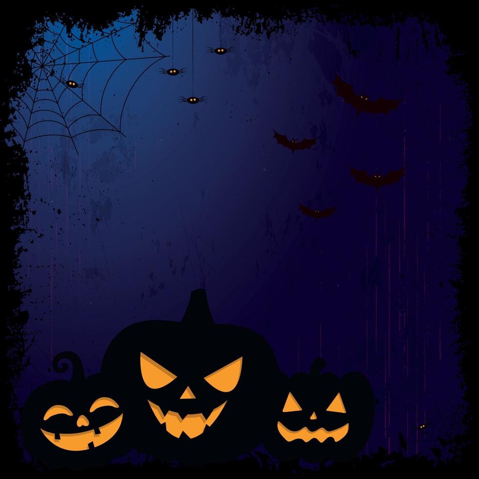 Fondo de halloween azul oscuro sombrío aterrador - vector