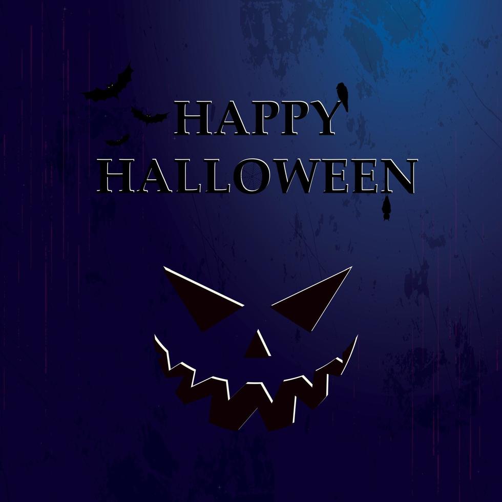 Scary gloomy dark blue halloween background - Vector