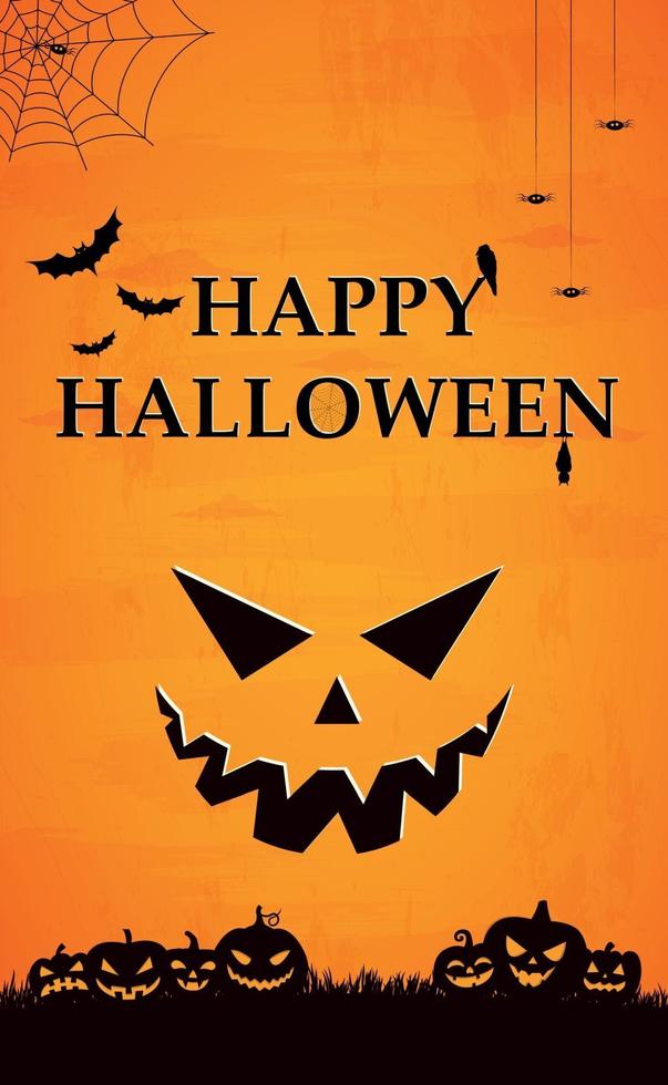 Scary gloomy orange halloween background - Vector