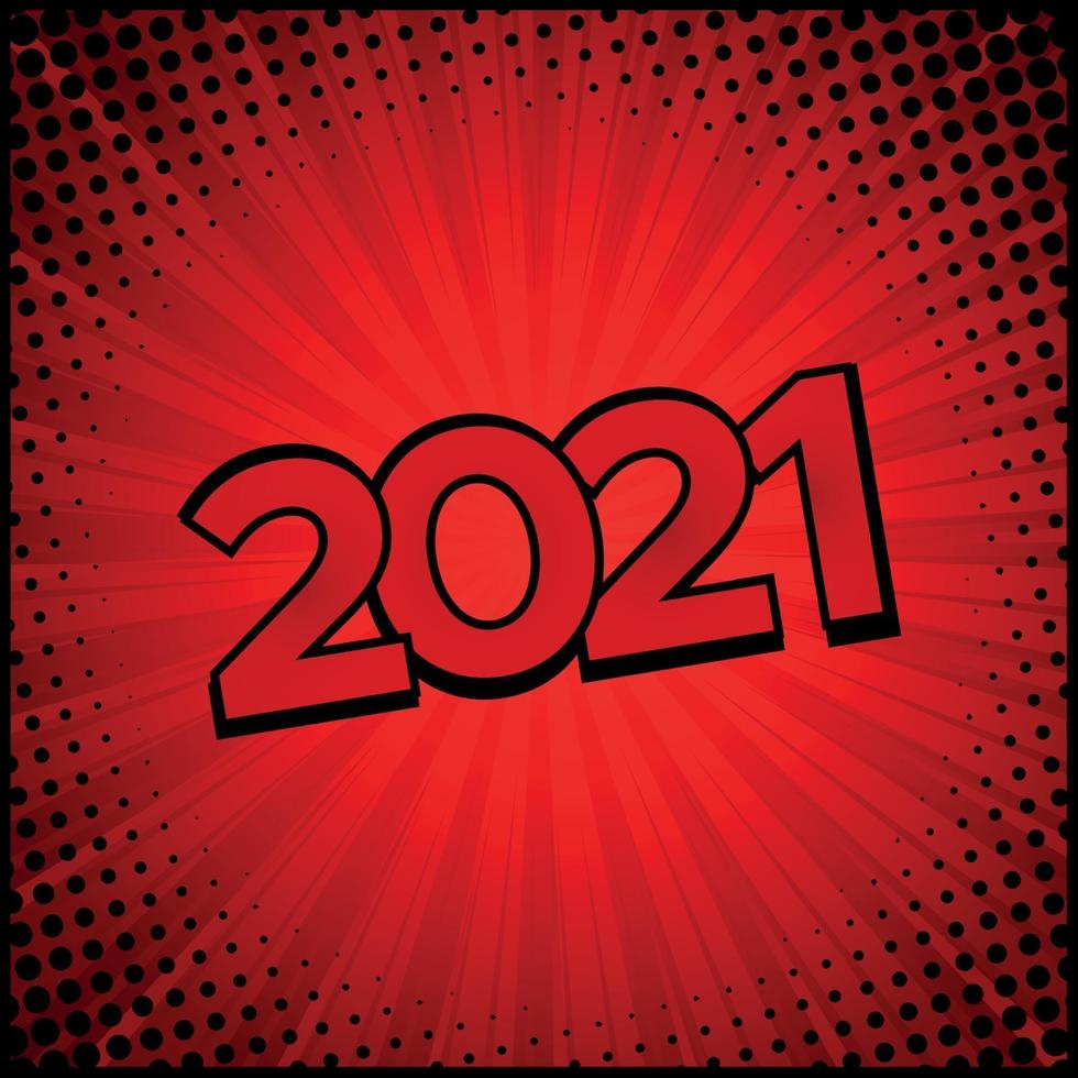 Colorido cómic zoom año nuevo 2021- ilustración vectorial vector
