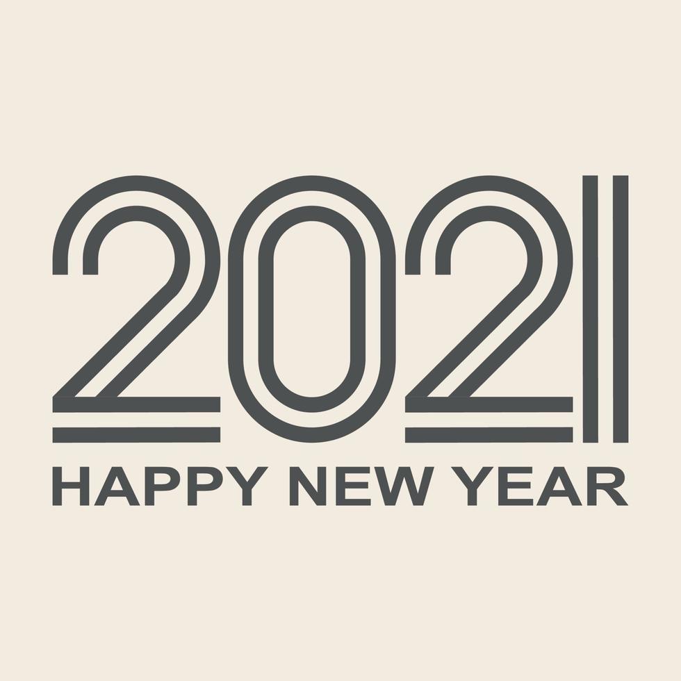 Numbers 2021 wish new year on light background vector