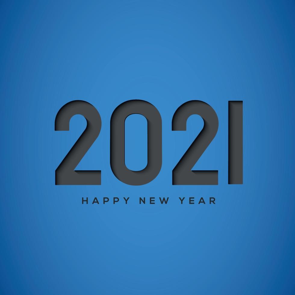 2021 with new year wish on blue background vector