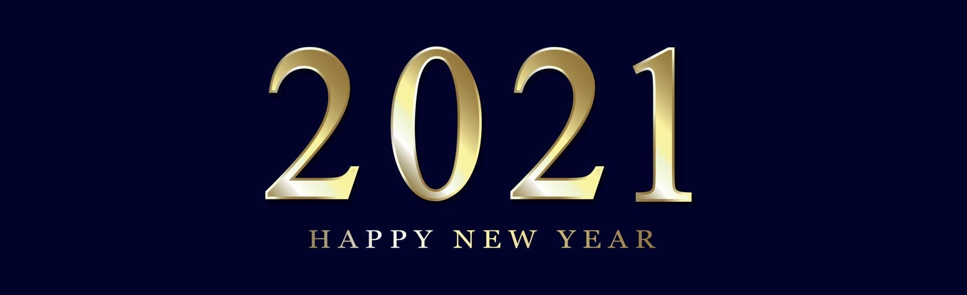 Golden numbers 2021 new year wishes - illustration vector