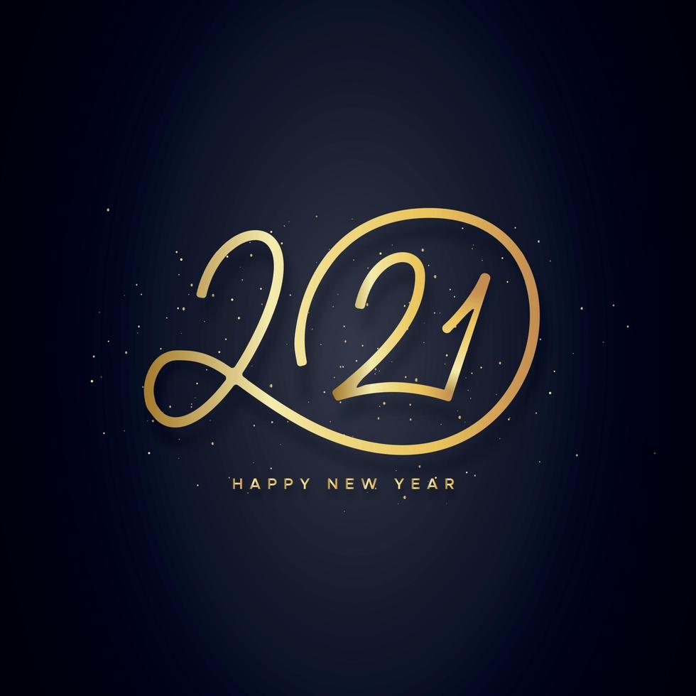 Golden numbers 2021 new year wishes - illustration vector