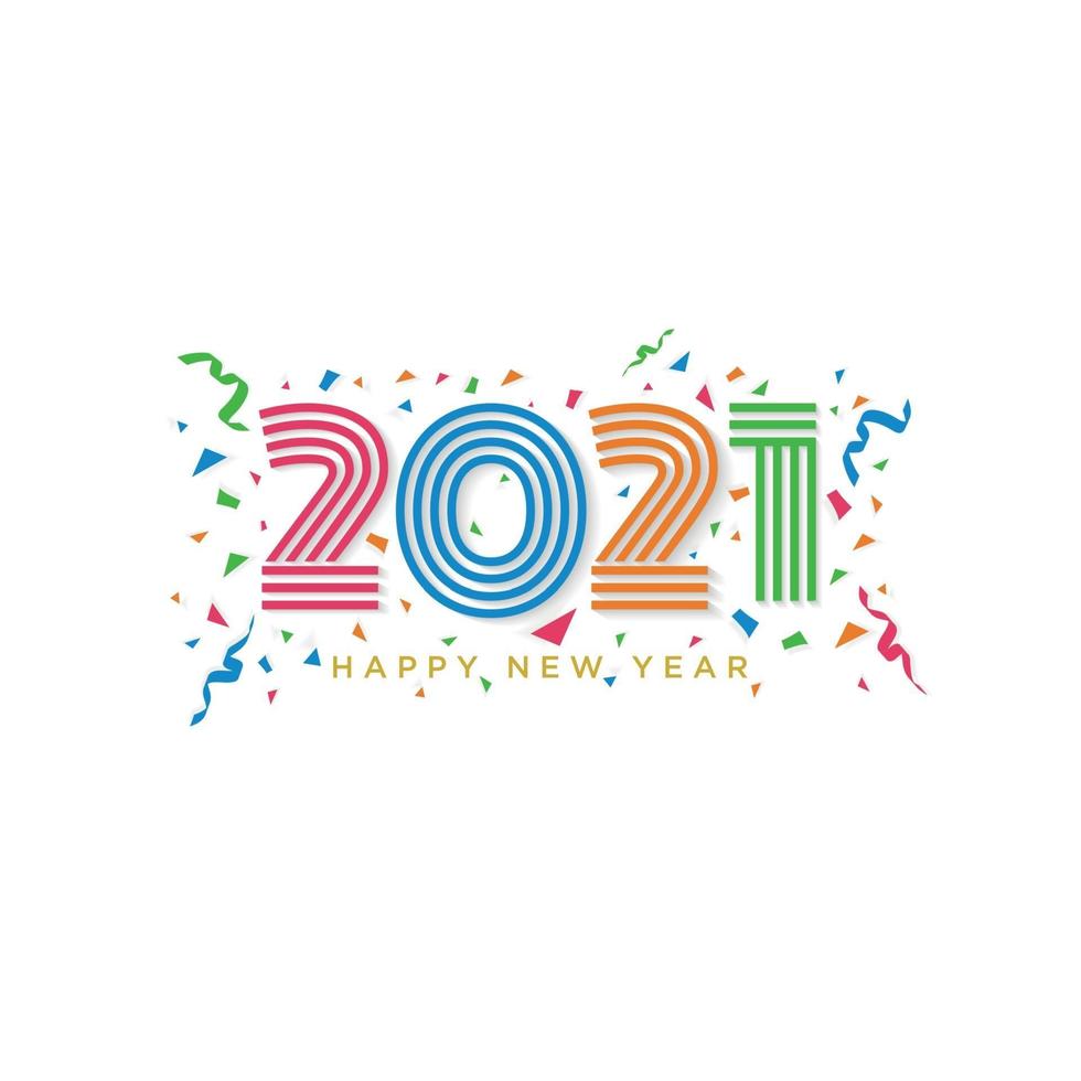 2021 year celebration on confetti background vector