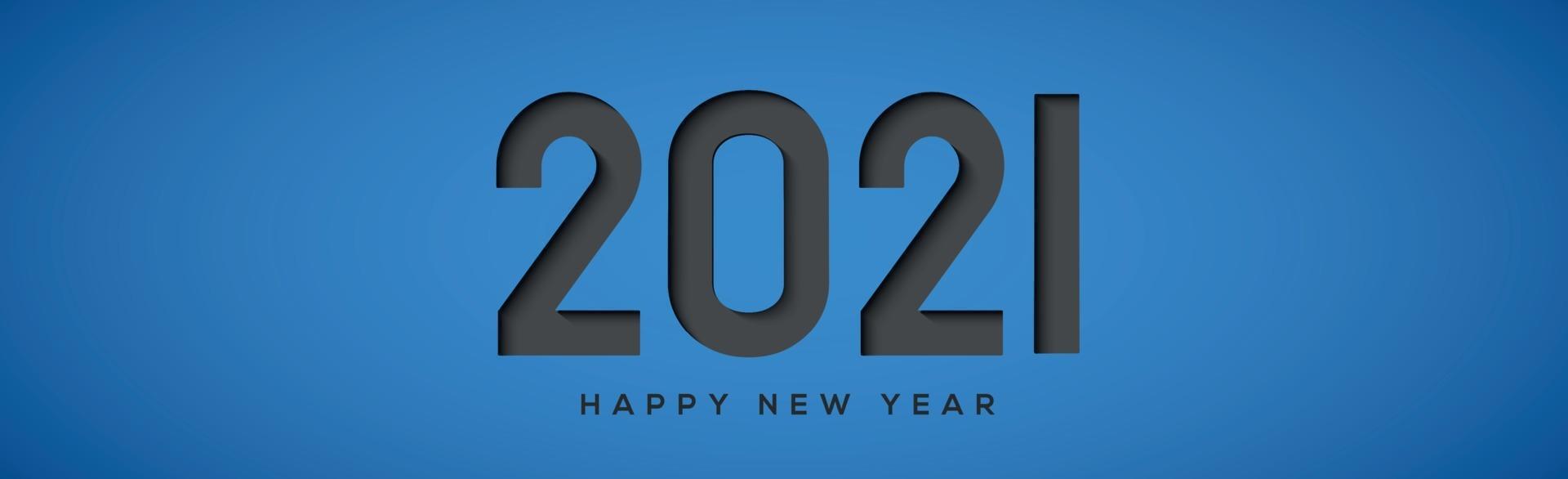 2021 con deseo de año nuevo sobre fondo azul. vector