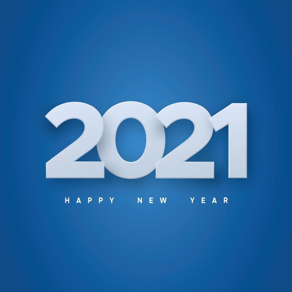 2021 with new year wish on blue background vector