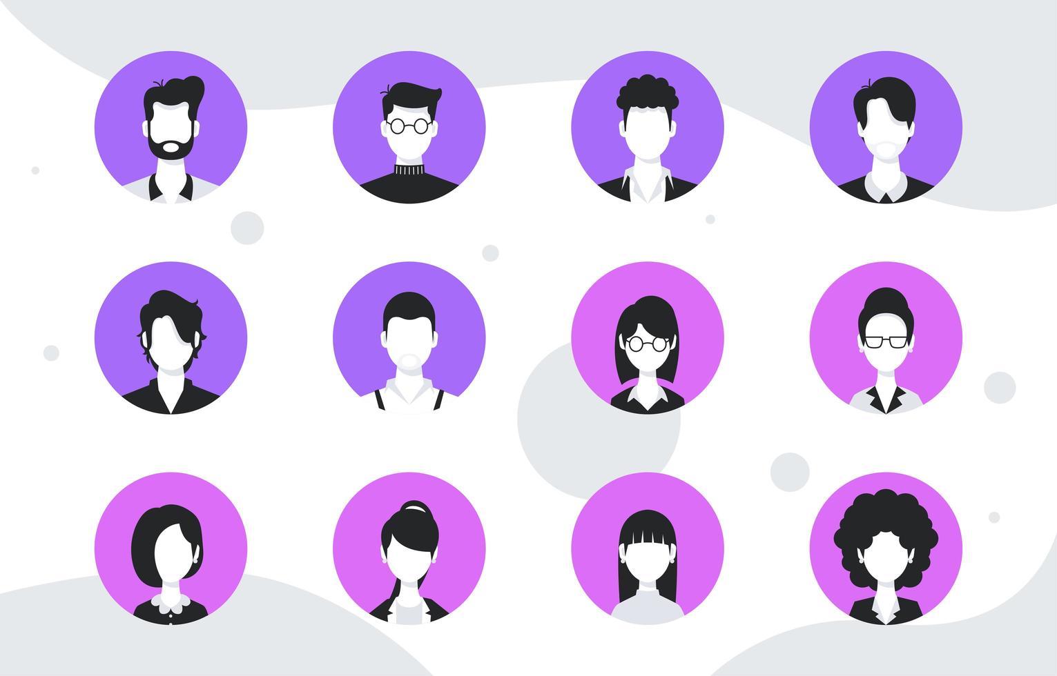 conjunto de avatar de personas de negocios vector