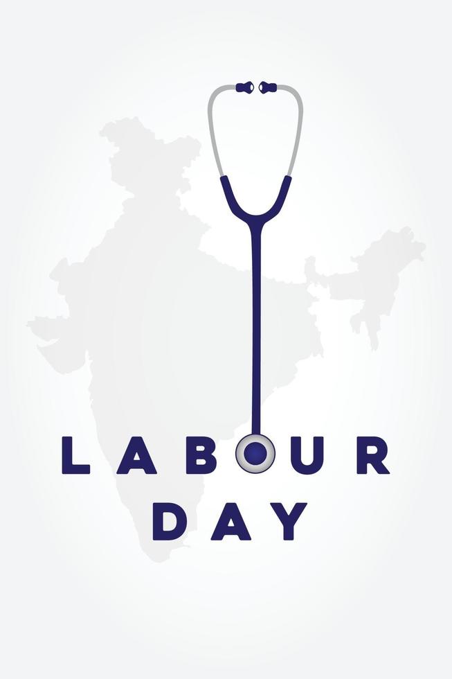 happy labour day with stethoscope vector