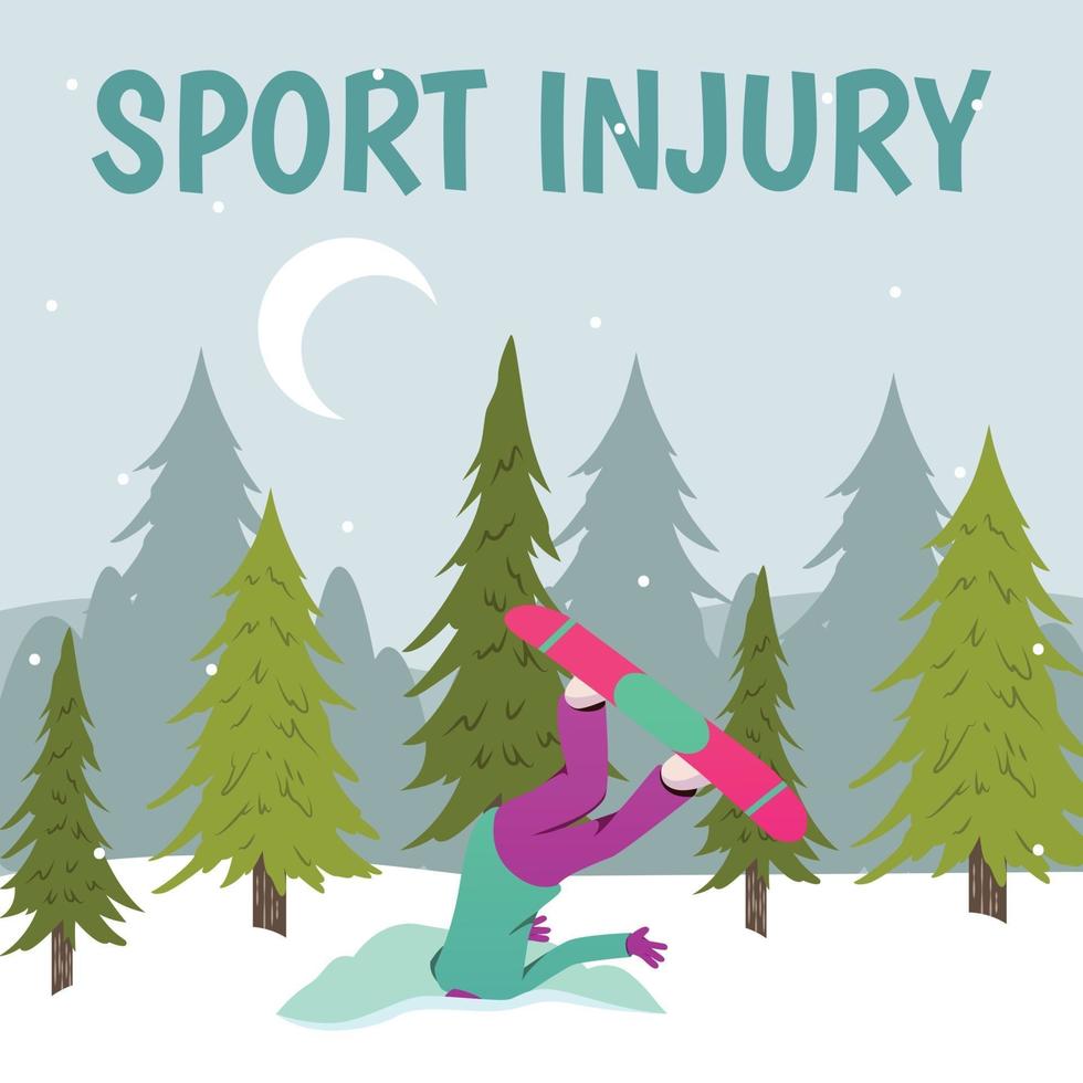 Winter Sports Damage Background Vector Illustration