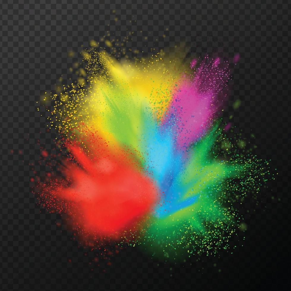 Paint Explosion Realistic Composition Vector Illustration