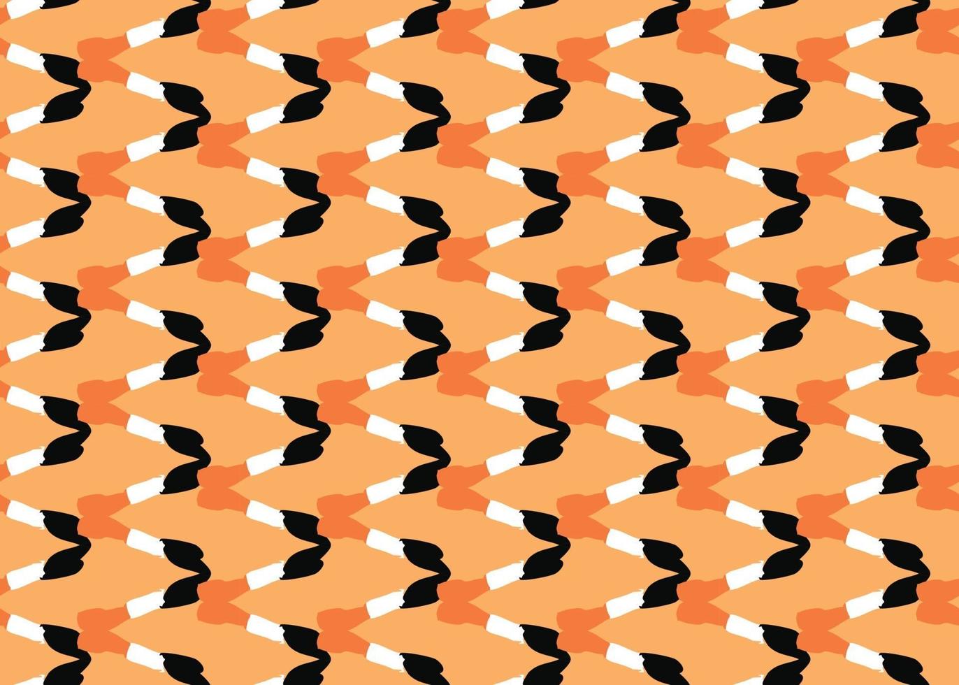 Vector texture background, seamless pattern. Hand drawn, orange, black, white colors.