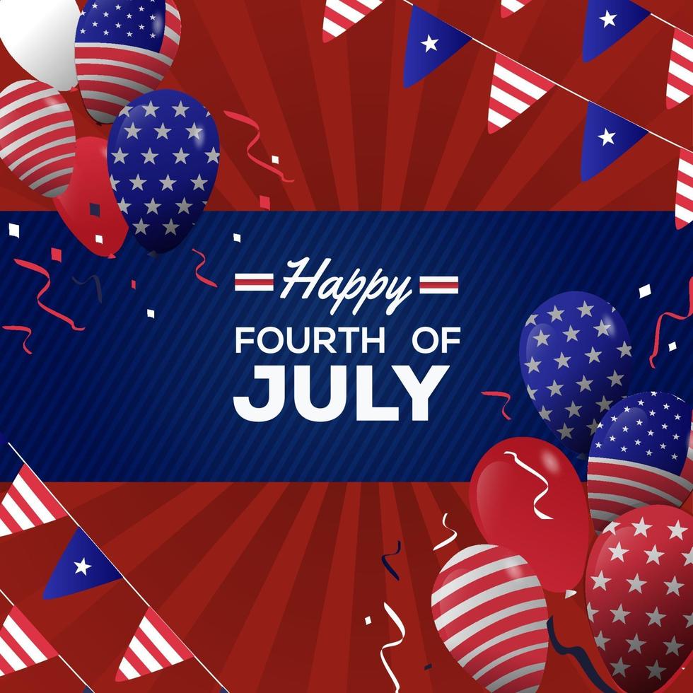 4th July Balloon background vector