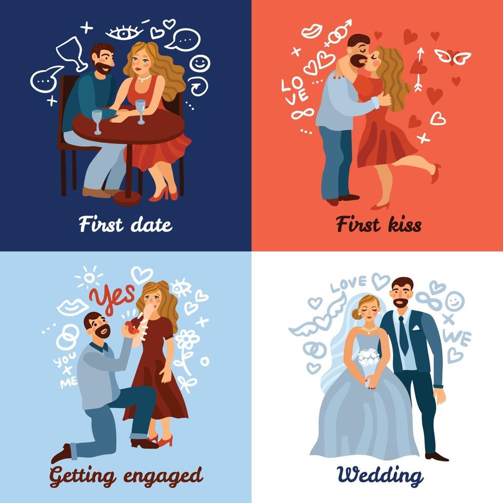 desarrollo de relaciones de amor concepto de ilustración vectorial vector