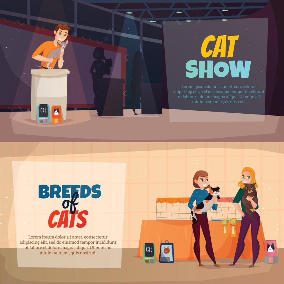 Cat Show Banners Vector Illustration