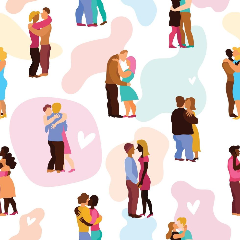 Love Hugs Seamless Pattern Vector Illustration