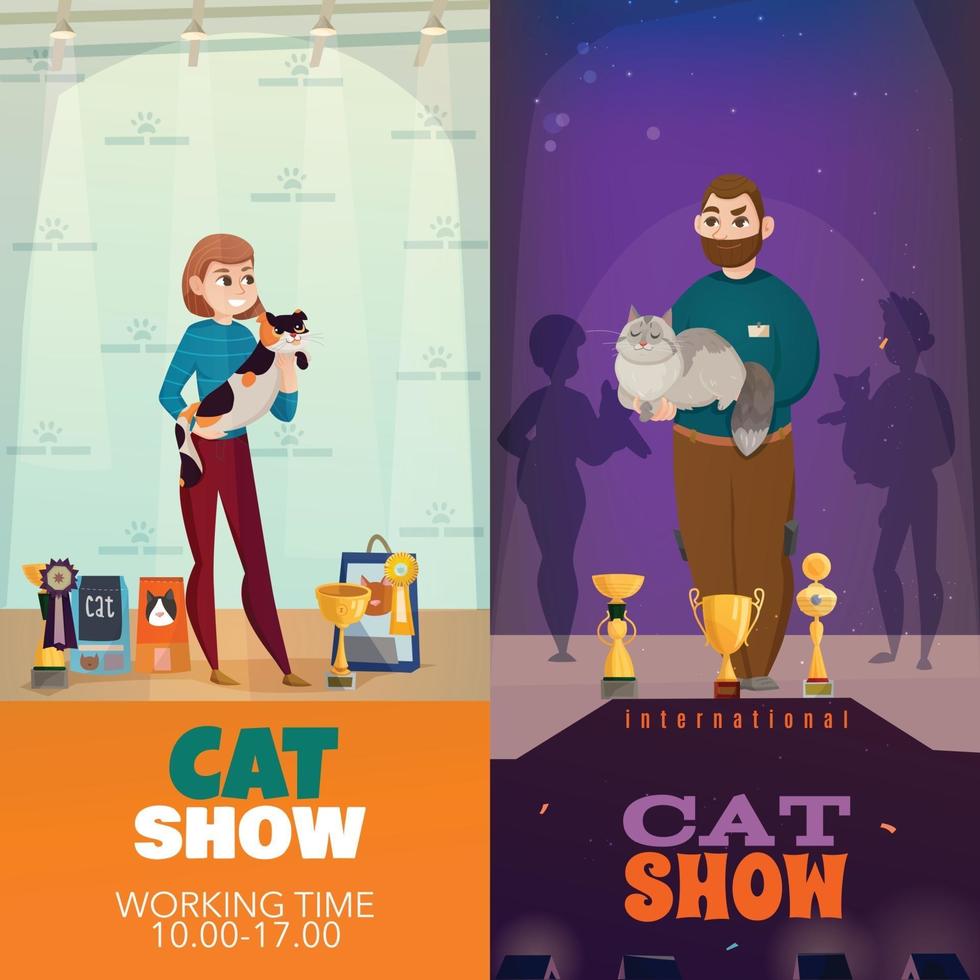 cat show banners vector illustration