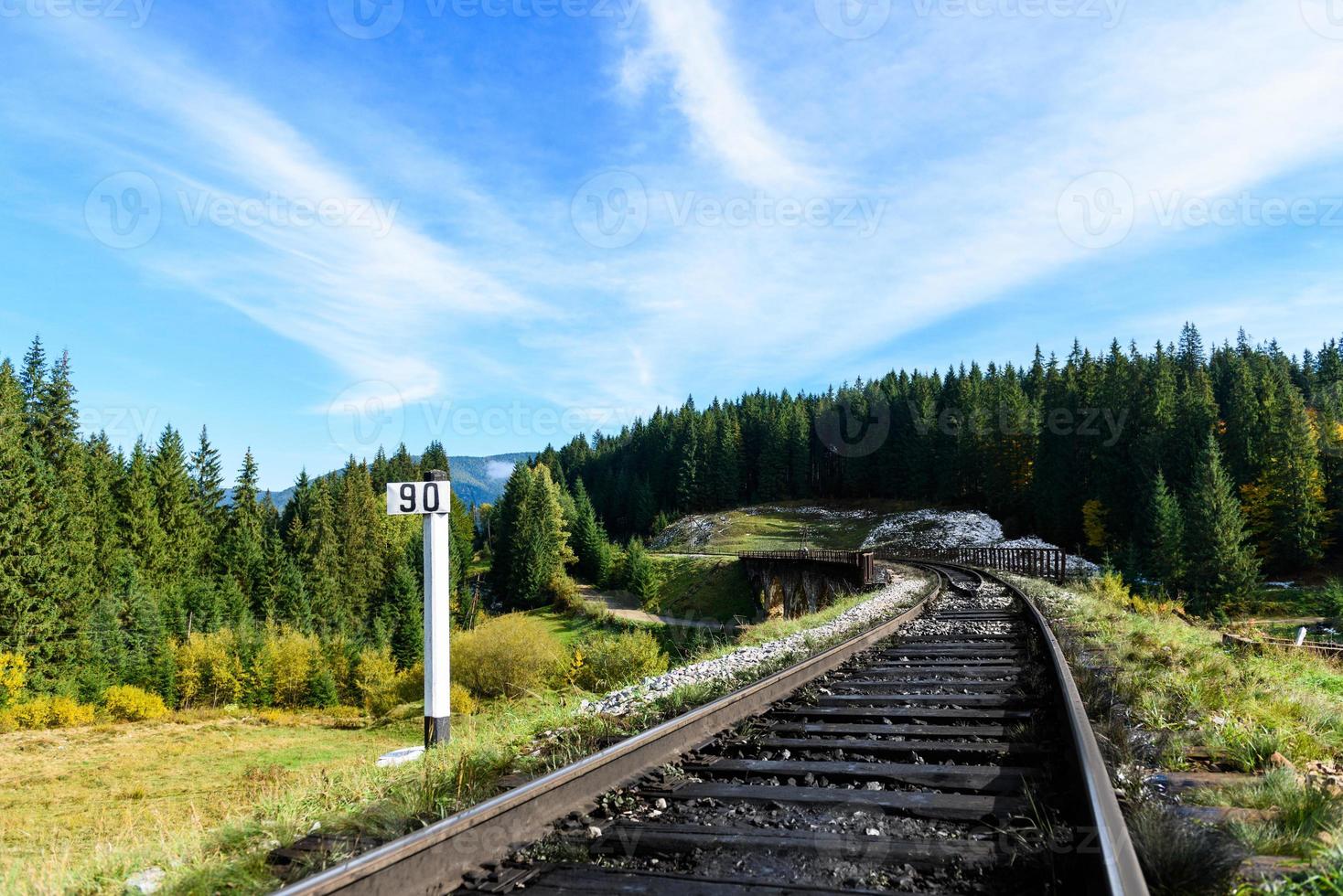 Railways in the Carpathian mountains photo