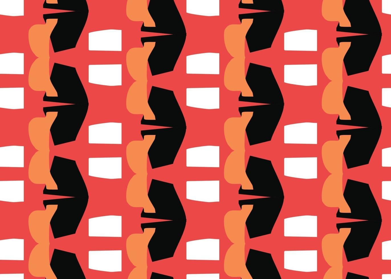 Vector texture background, seamless pattern. Hand drawn, red, orange, white, black colors.
