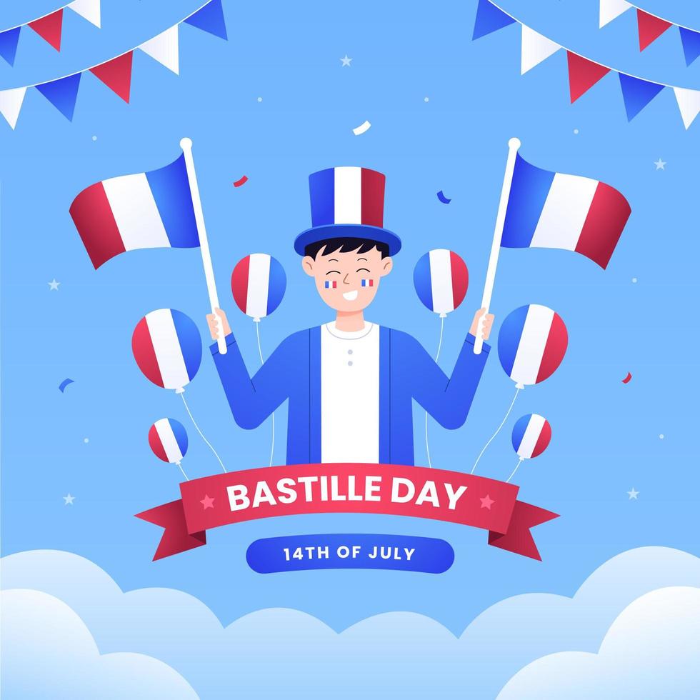 conmemoración del evento nacional francés del día de la bastilla vector