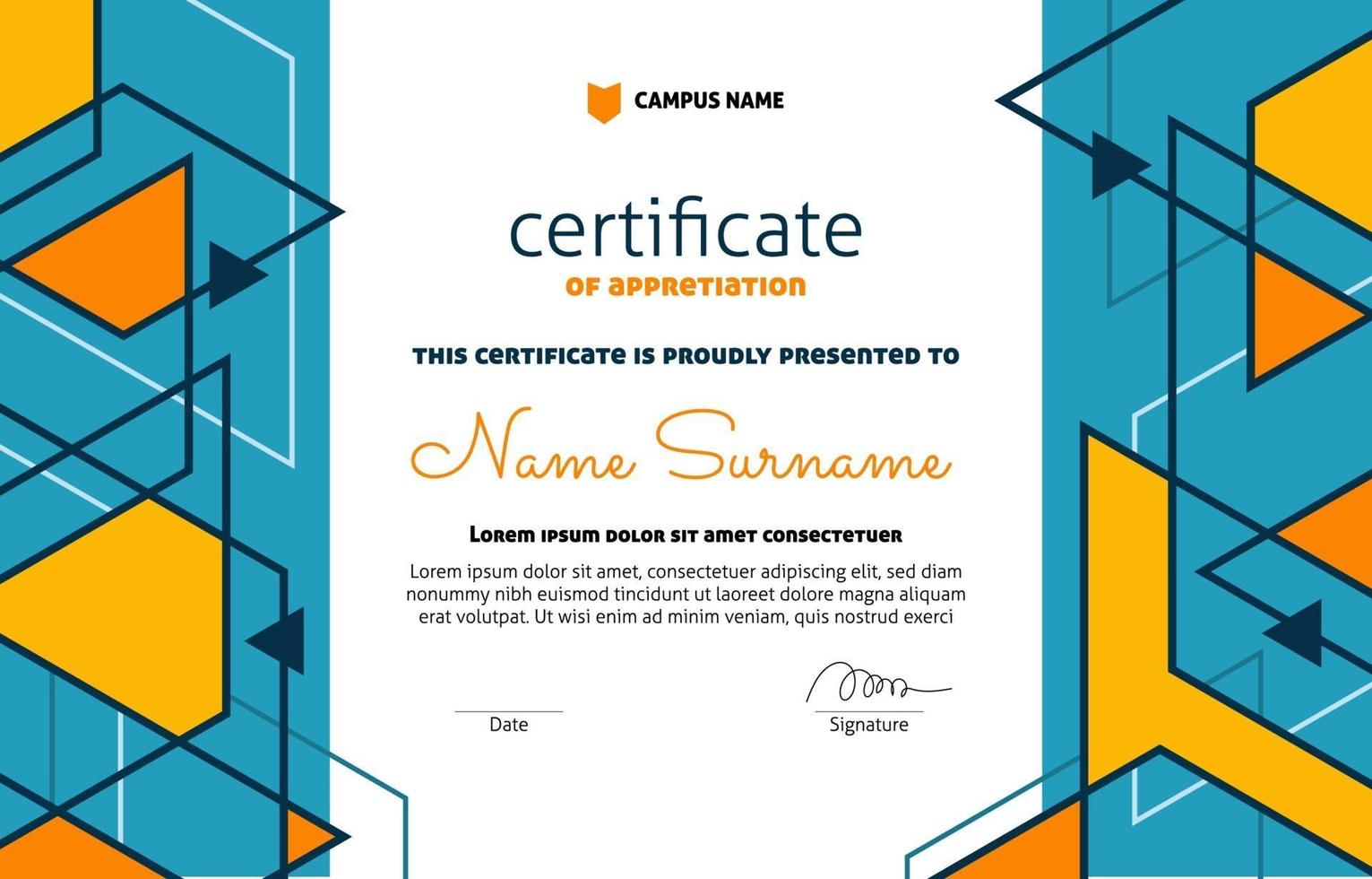 Fun Graduation Certificate Template vector