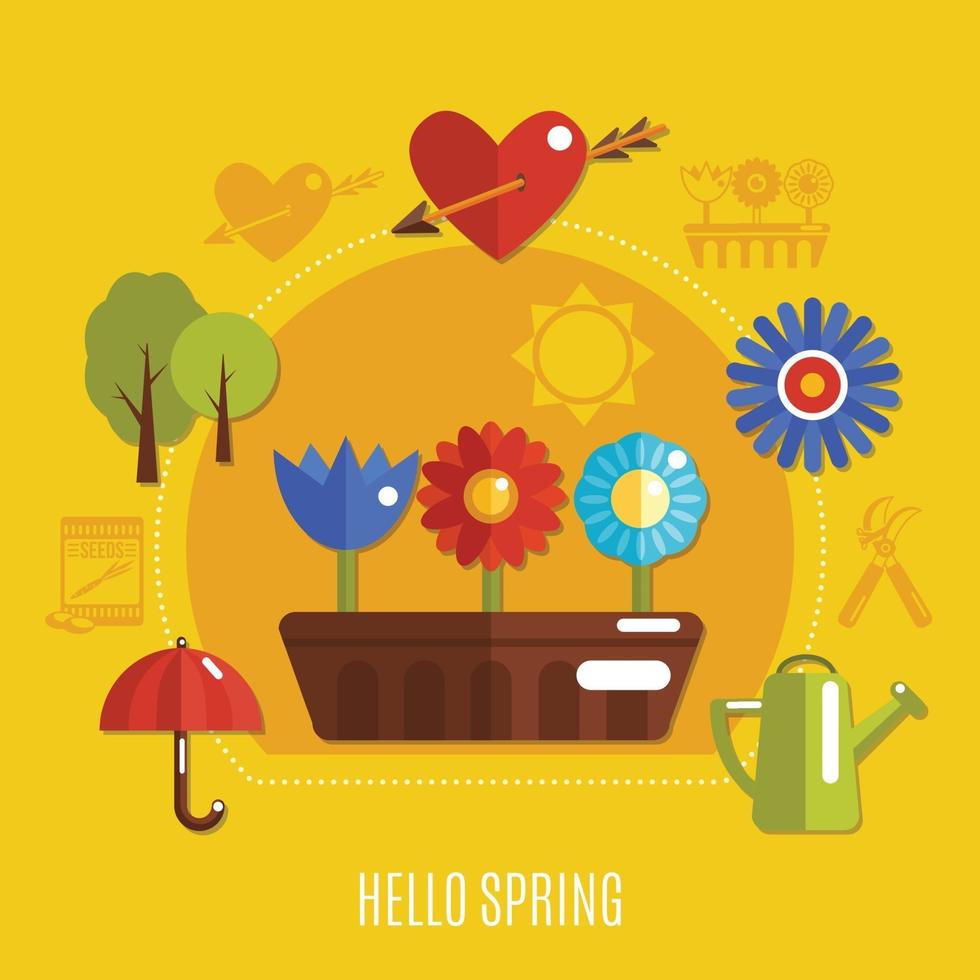 Flat Spring Concept Vector Illustration