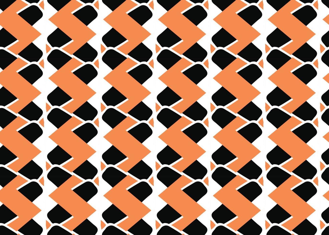 Vector texture background, seamless pattern. Hand drawn, orange, black, white colors.