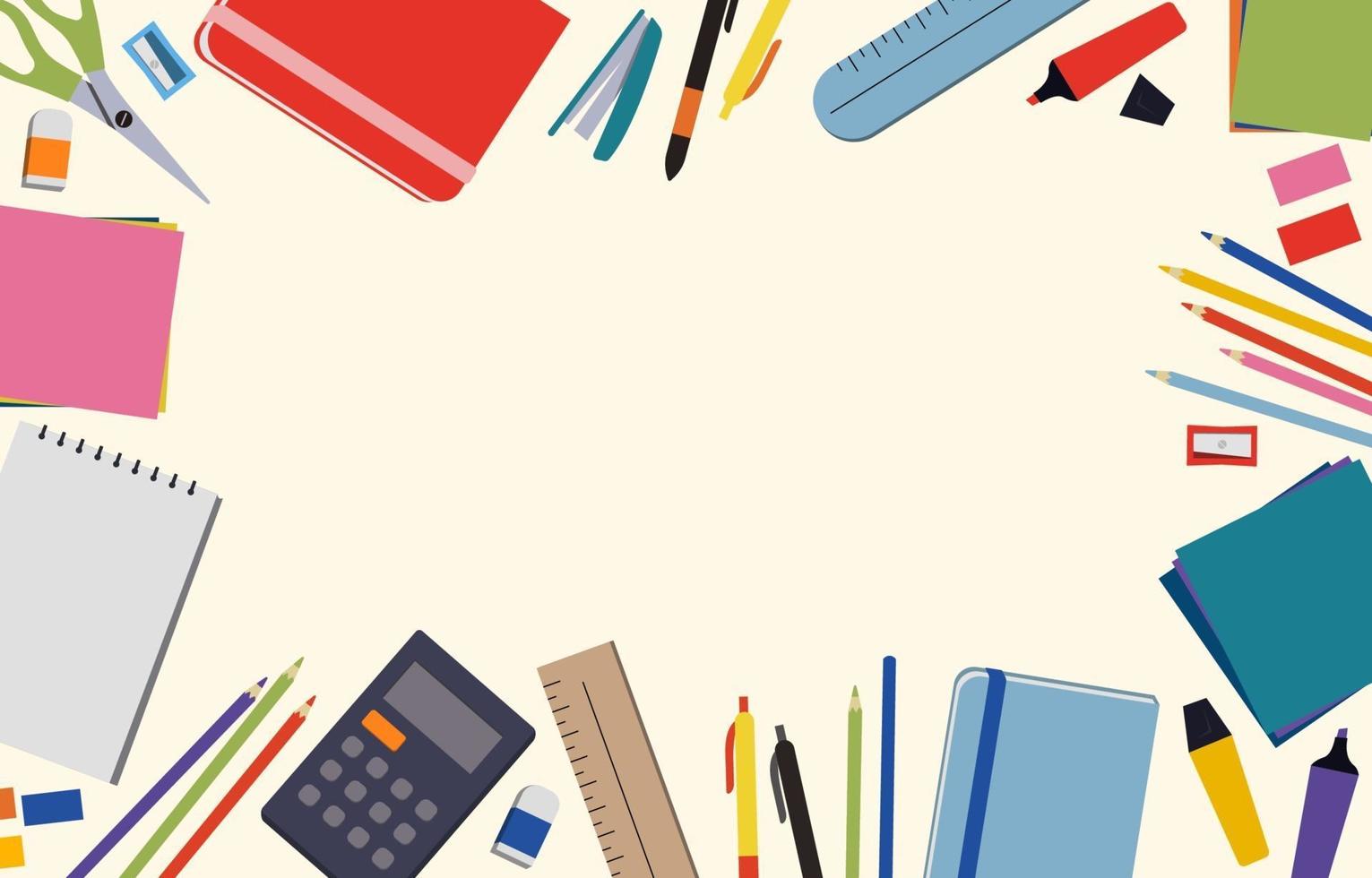 School Stationary Background vector