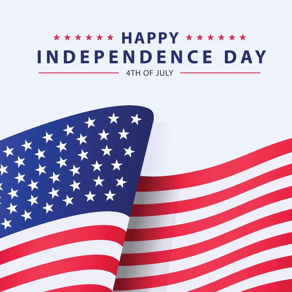 American Flag With Independence Day Text Concept vector