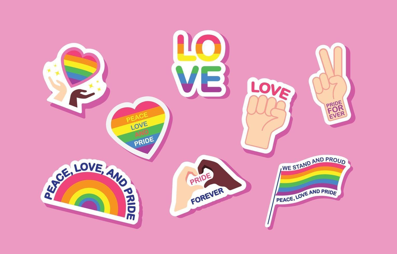 Pride Day Sticker Set vector