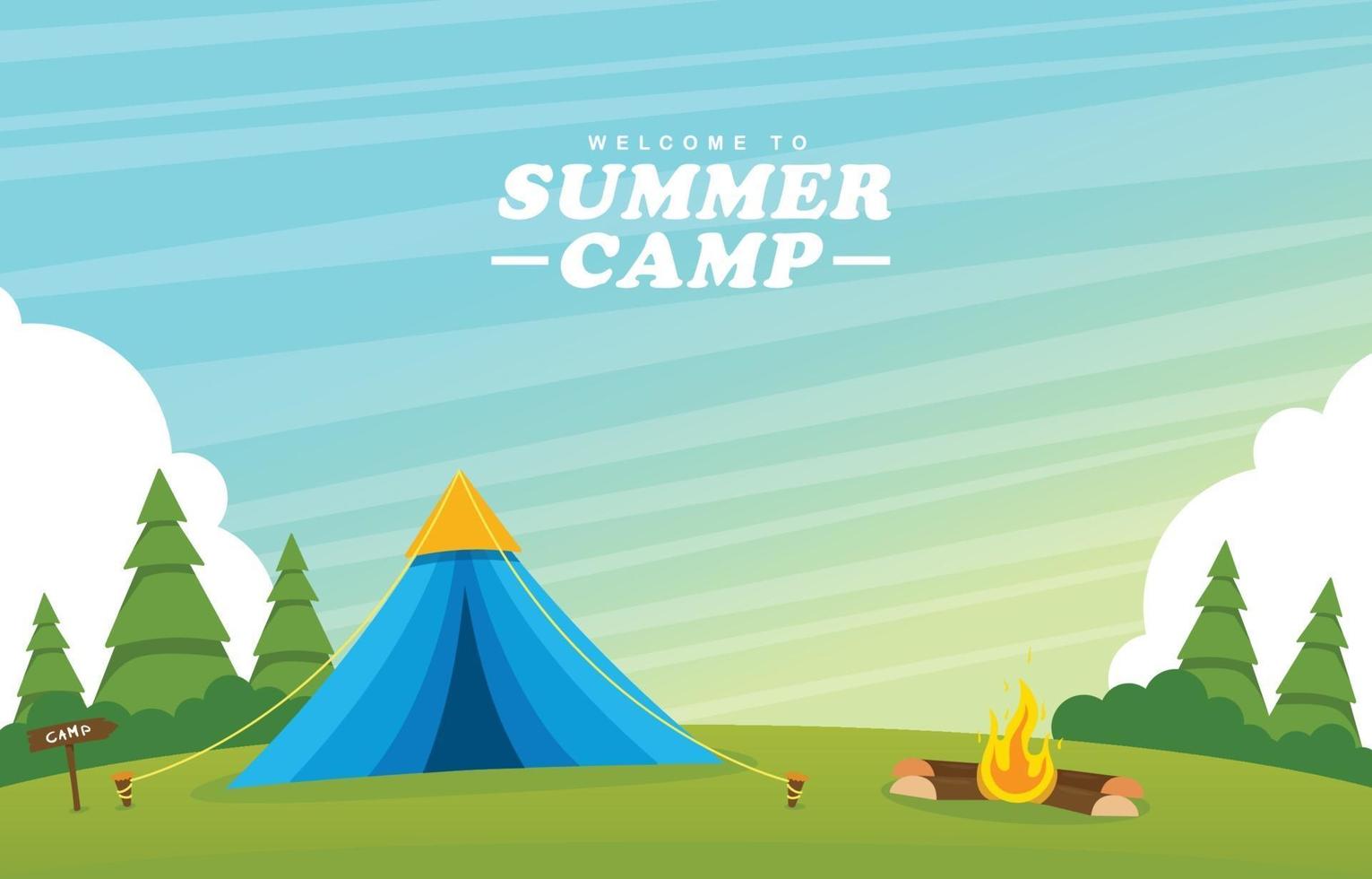 concepto de camping de verano vector