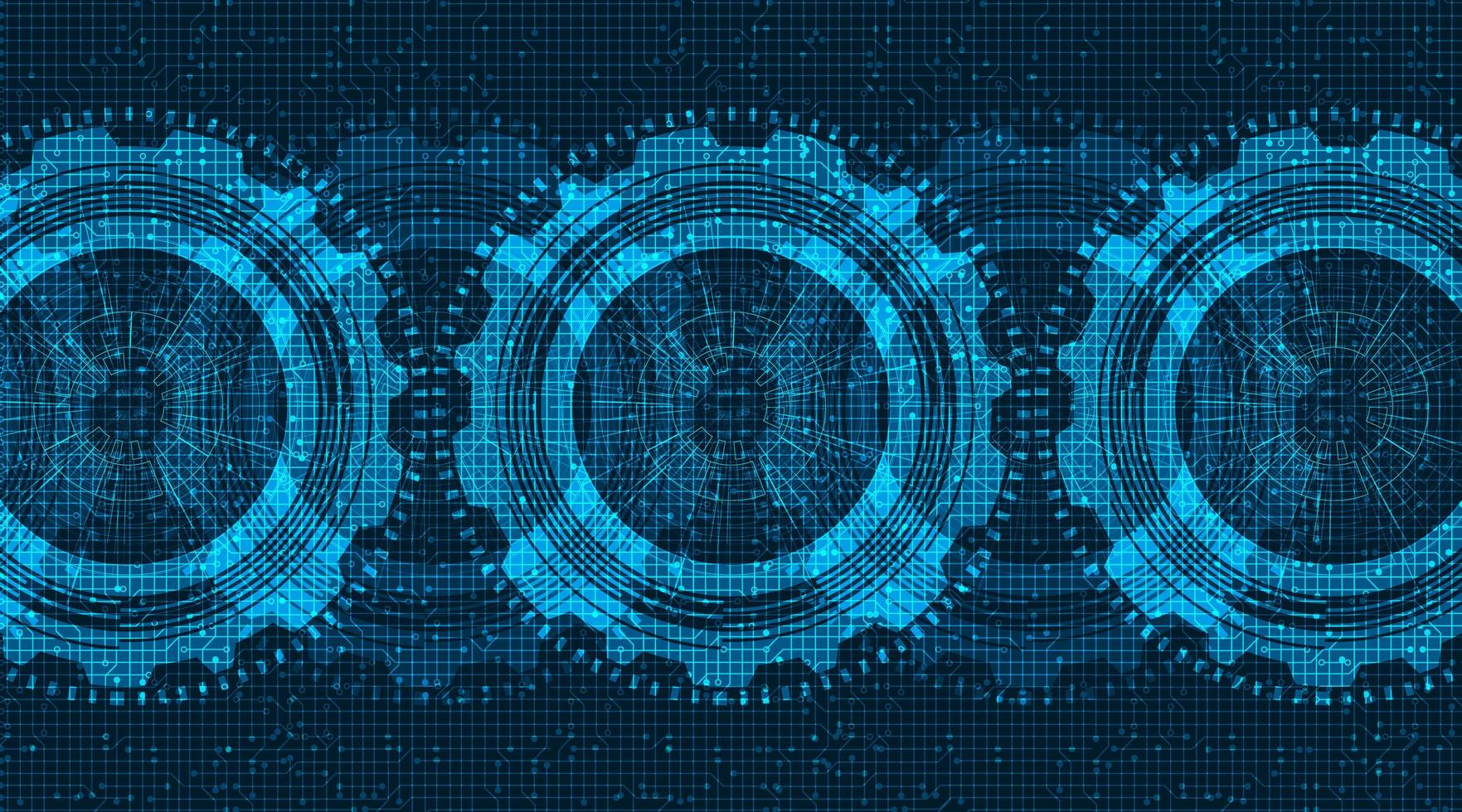 Digital Speed Gears wheel and Cock on Technology Background vector