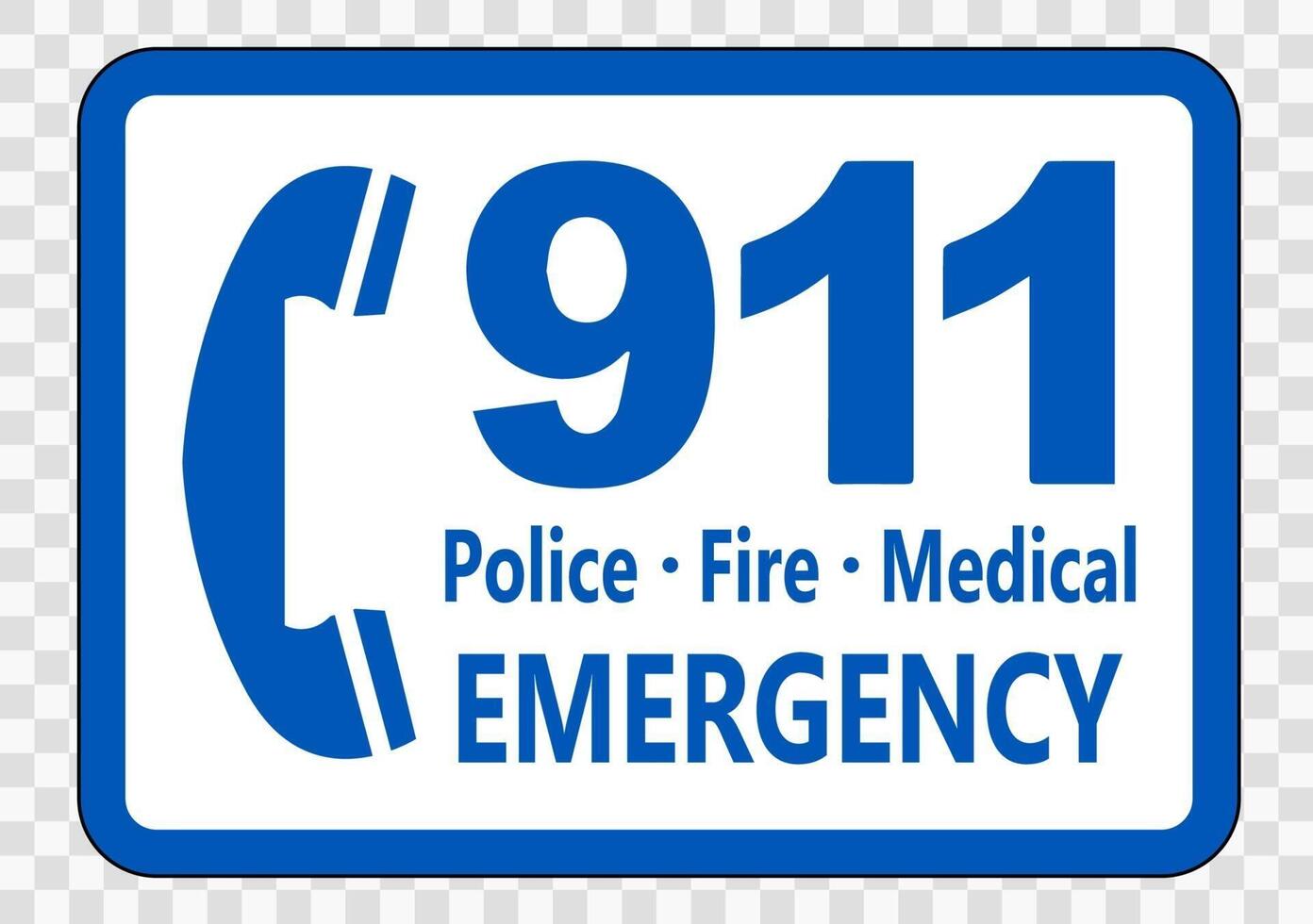 Call 911 Sign on transparent background vector