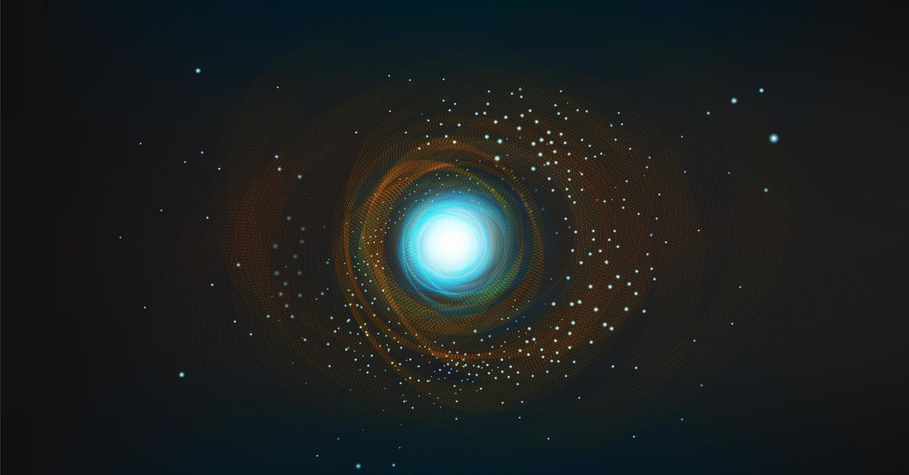 Fantastic Black Hole with Spiral Galaxy on Cosmic Background vector
