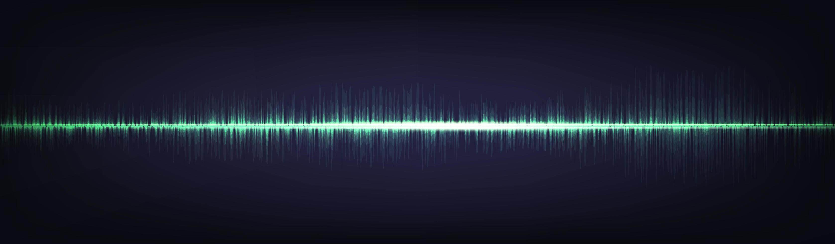 Green Light Digital Sound Wave Background vector