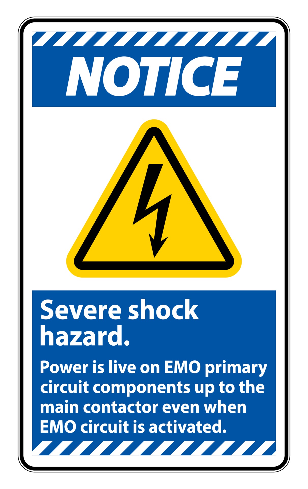 Notice Severe Shock Hazard Sign On White Background Vector Art At Vecteezy