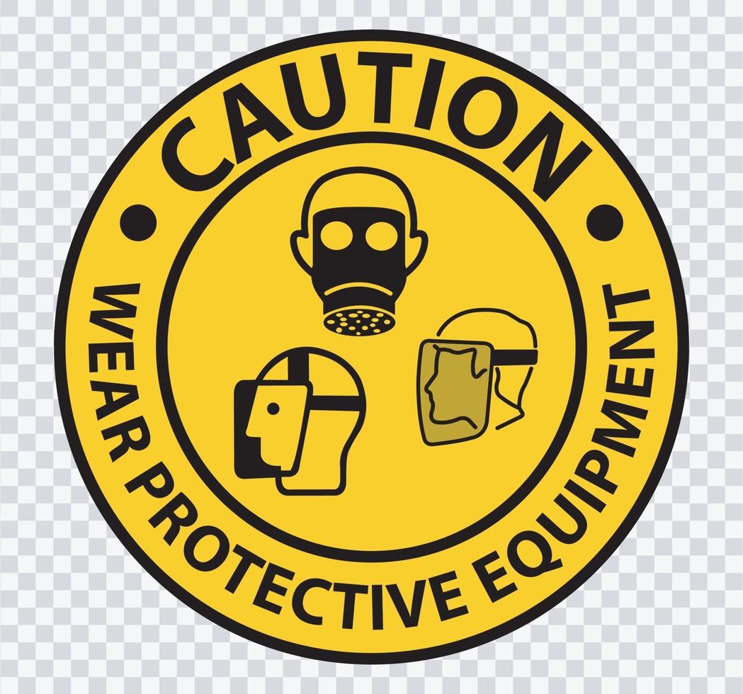 Set Caution Wear Protective Equipment vector