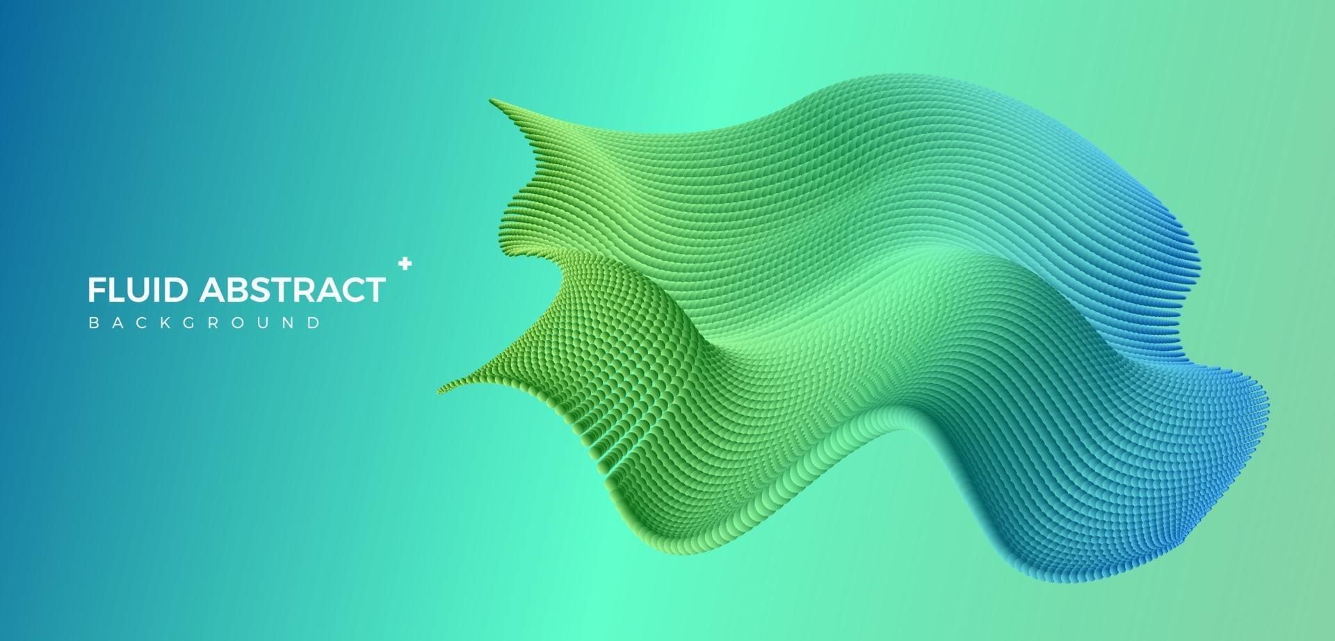 Modern trend fashion blue green ripple fluid gradient abstract background vector