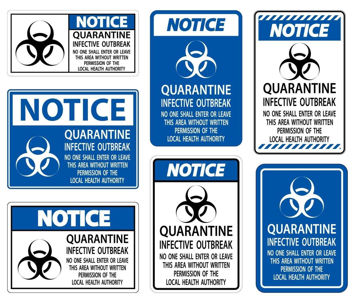 Notice Quarantine Infective Outbreak Sign vector